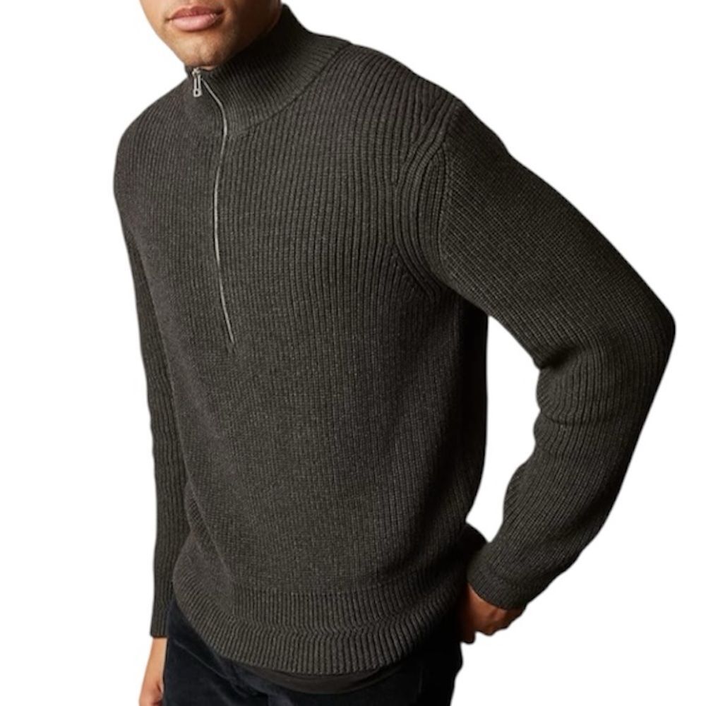 Velvet by Graham & Spencer Long Sleeve Quarter Zip Sweater, Charcoal, Large, NWT